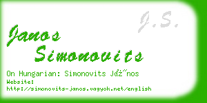 janos simonovits business card